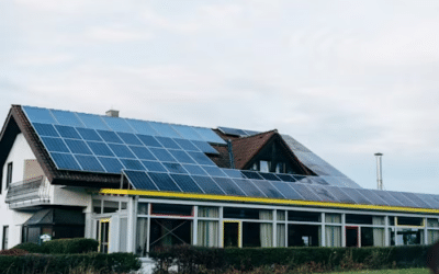 House with a roof full of solar panels